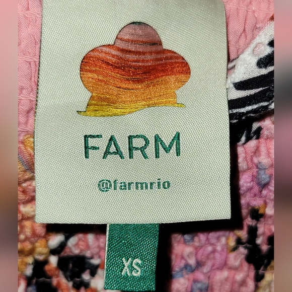 FARM Rio Pink Pineapple Print Smocked Top Size XS - Picture 7 of 10